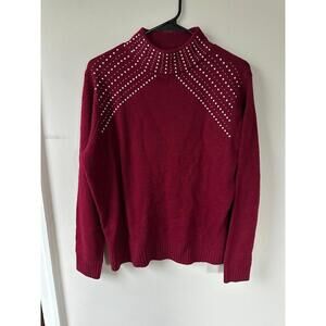 Juicy Couture Red Sweater with Pearl/Silver Accents
